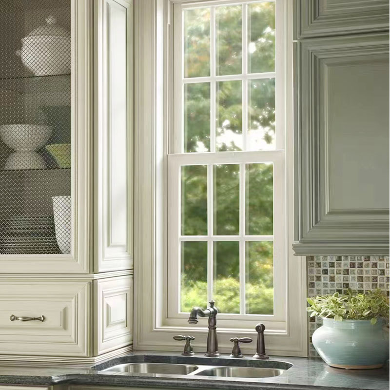 How does the lift window, which takes up no floor space when fully raised, improve the efficiency of small spaces like kitchens and bathrooms?